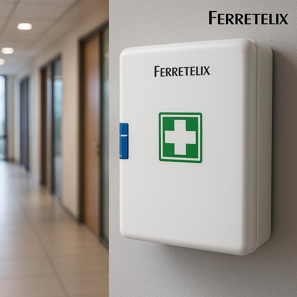 Ferretelix® Botiquin Primeros Auxilios Armario 40 CM X 32 x 18 con dotacion Homologado para viviendas turisticas, casa, Oficina