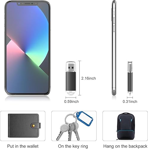 Miniatura 10 de RAOYI Paquete de 10 unidades flash USB de 4 GB USB 2.0 Memory Stick Bulk Pulgar Drive Pen Drive Jump Drive-Blue