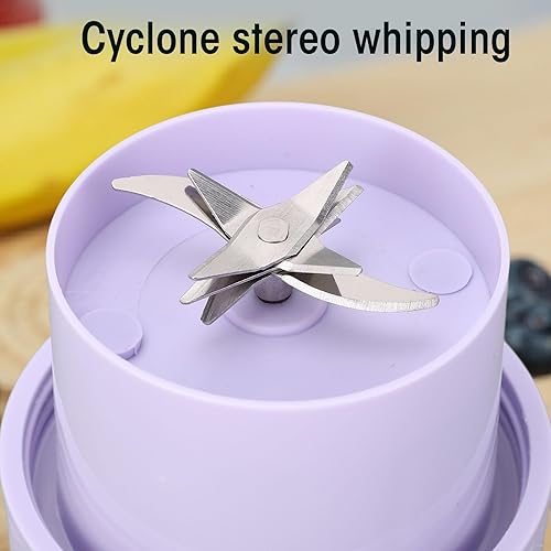 Miniatura 3 de Licuadora portátil, taza de viaje recargable con tapa y pajita, licuadora para batidos, licuados, jugos, mini licuadora para deportes al aire libre,