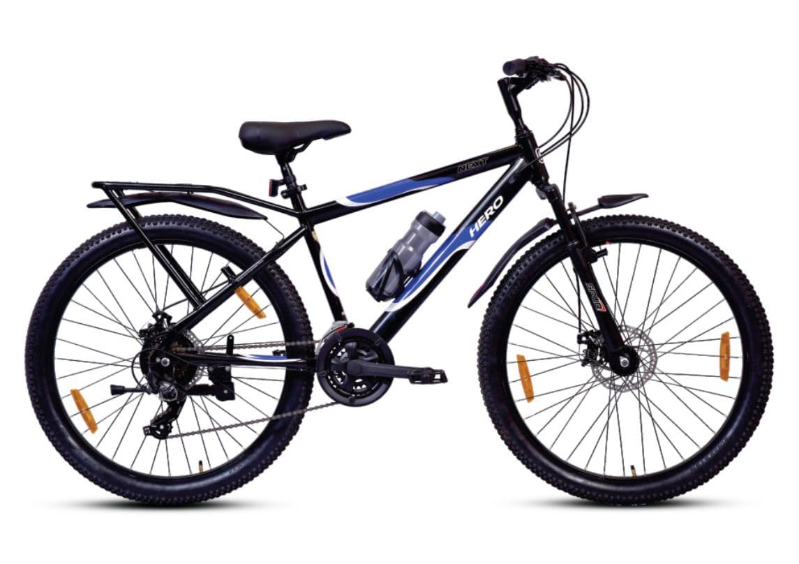 Hero Next 26T 21Speed Front Suspension Dual Disc Integrated Carrier Bicycle Latest Model Gear Cycle (Blue) for 12+ Years-image-48