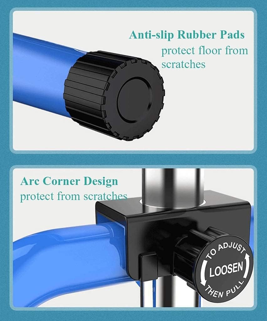 Gymnastic Kip Bars Expandable with Mat Folding Horizontal Bar for Home with Adjustable Height Practice Bar Junior Training Bar for Kids Children Adult Support to 330Lbs (Blue)