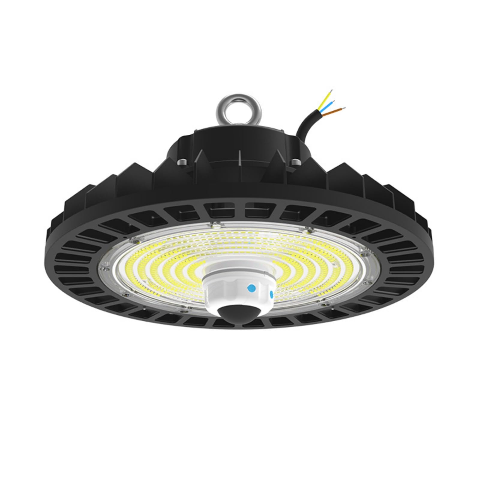 LED High Bay Light 200W z trybem czujnika ruchu, światło dzienne 6000K, wodoodporność IP65, UFO Magazyn komercyjny Warsztat Fabryka Stodoła Garaż Oprawa oświetleniowa Lowbay Area