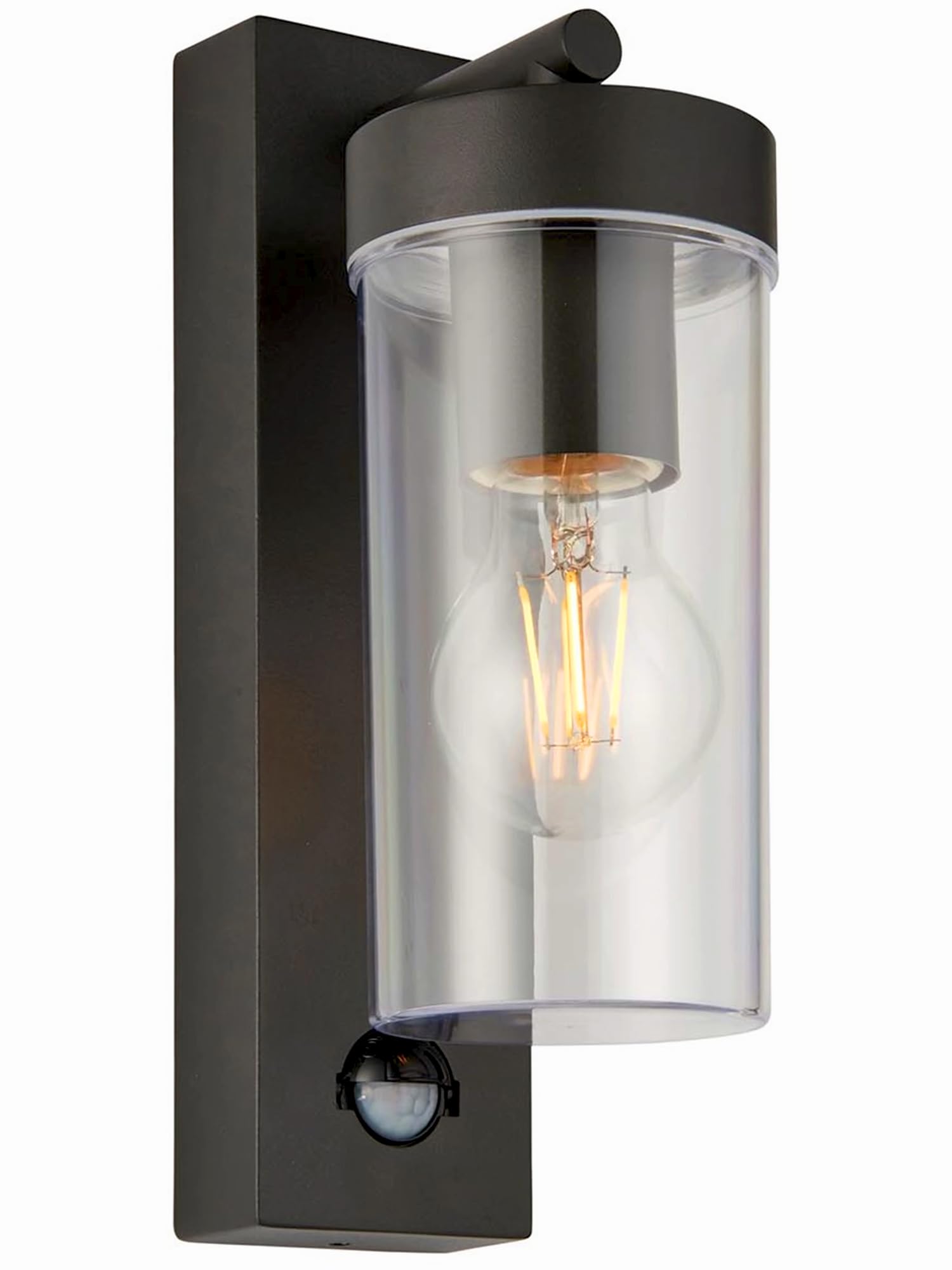 National Lighting Outdoor Lights with Built-in PIR – Outside Lights Mains Powered – 15W LED E27 Compatible Outdoor Wall Lights – Up Down Outside IP44 Rated Wall Light, Matt Black