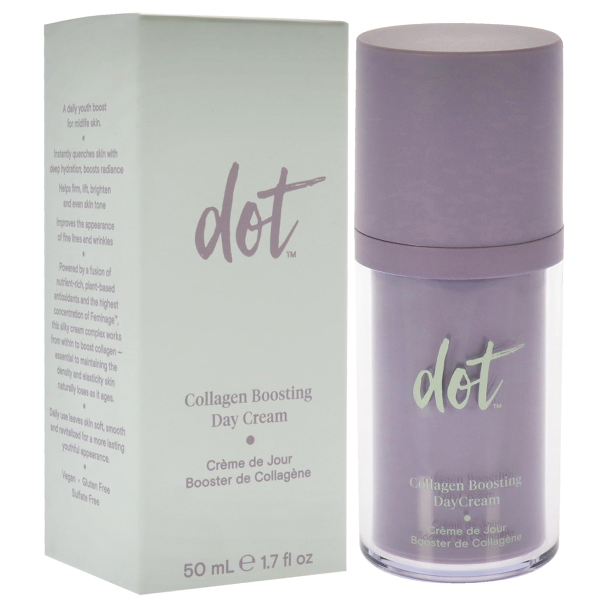 dot Collagen Boosting Day Cream, Moisturizing & Hydrating Cream with Feminage- Reduce Wrinkles & Fine Lines - Image 3