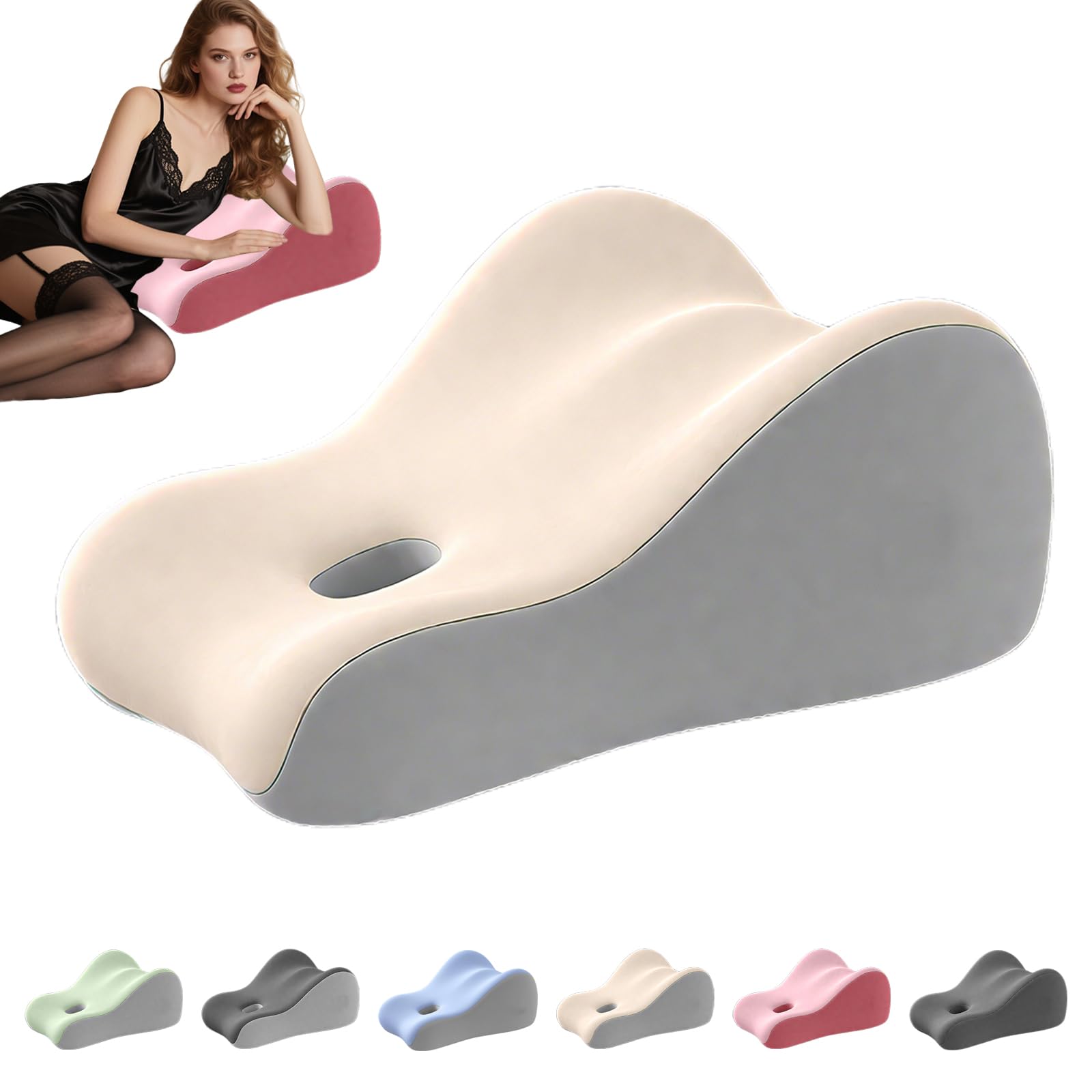 Mzvoo C Butt Ushion For Ouples,Pillowcase Wedge Pillow Memory Foam,Provides Intimate Support,Fast Rebound After Impact,Suitable For Home Use,Neck Waist Relief Ideal For Sitting And Lying