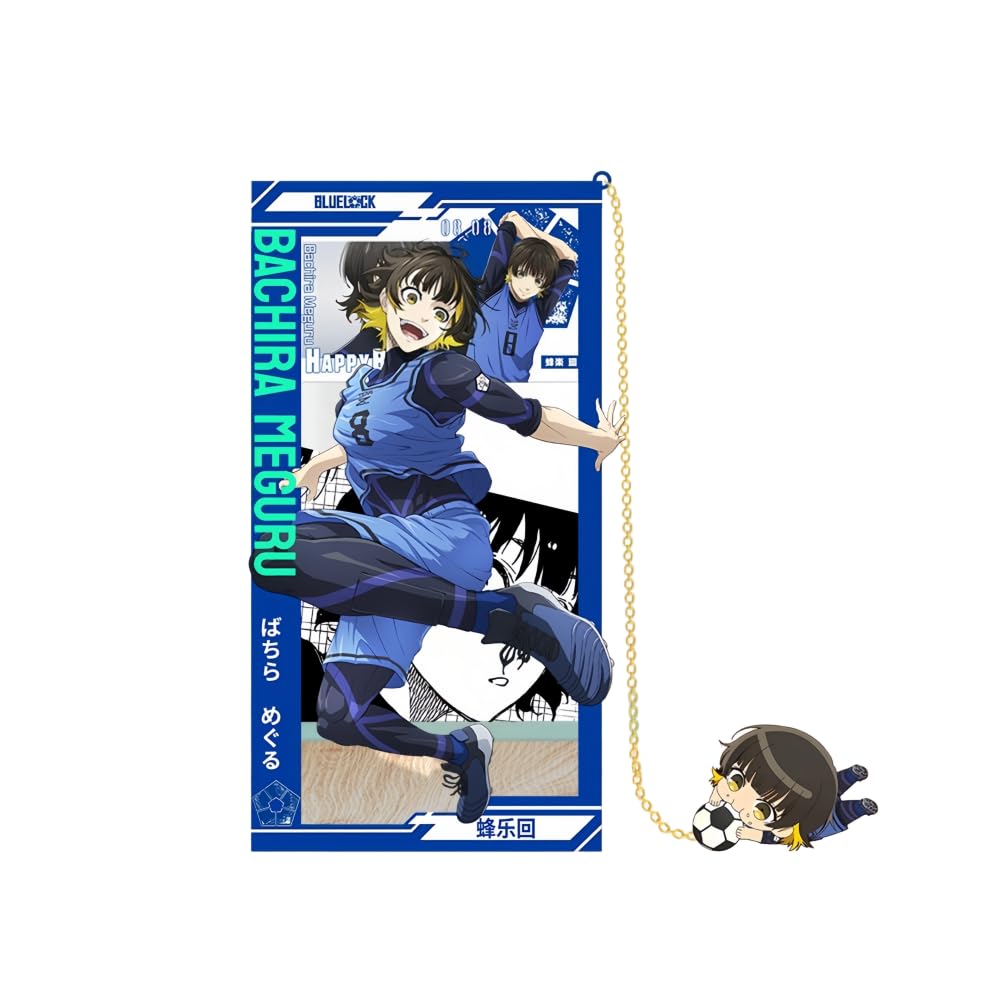 1PC Blue Lock Figure Metal Bookmark Game 9cm Bookmark with Chain Stationery Gift (sty 8)