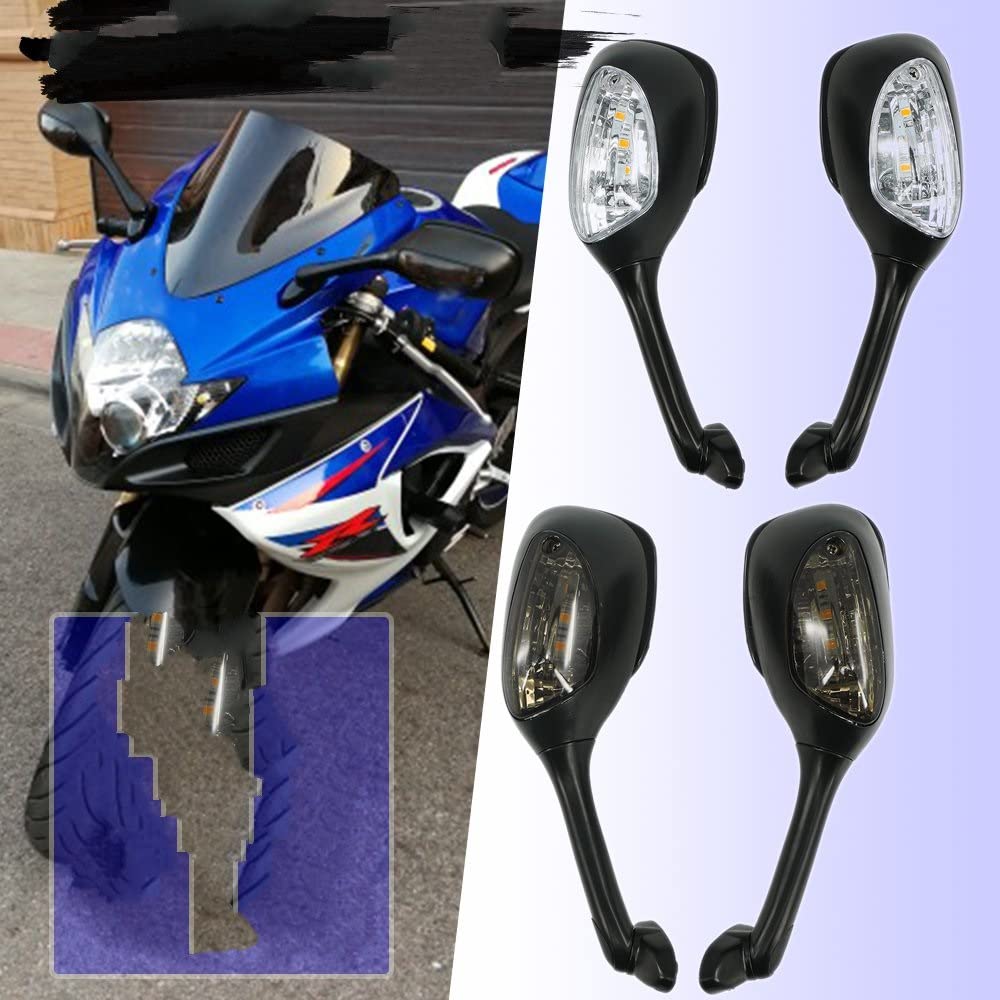 Espejos Retrovisores De Motocicleta Con LED, Luz De Señal De Giro Compatible Con Su-zuki GSXR 600 750 1000 2006-2010 K6 K7 K8 SV650 650s