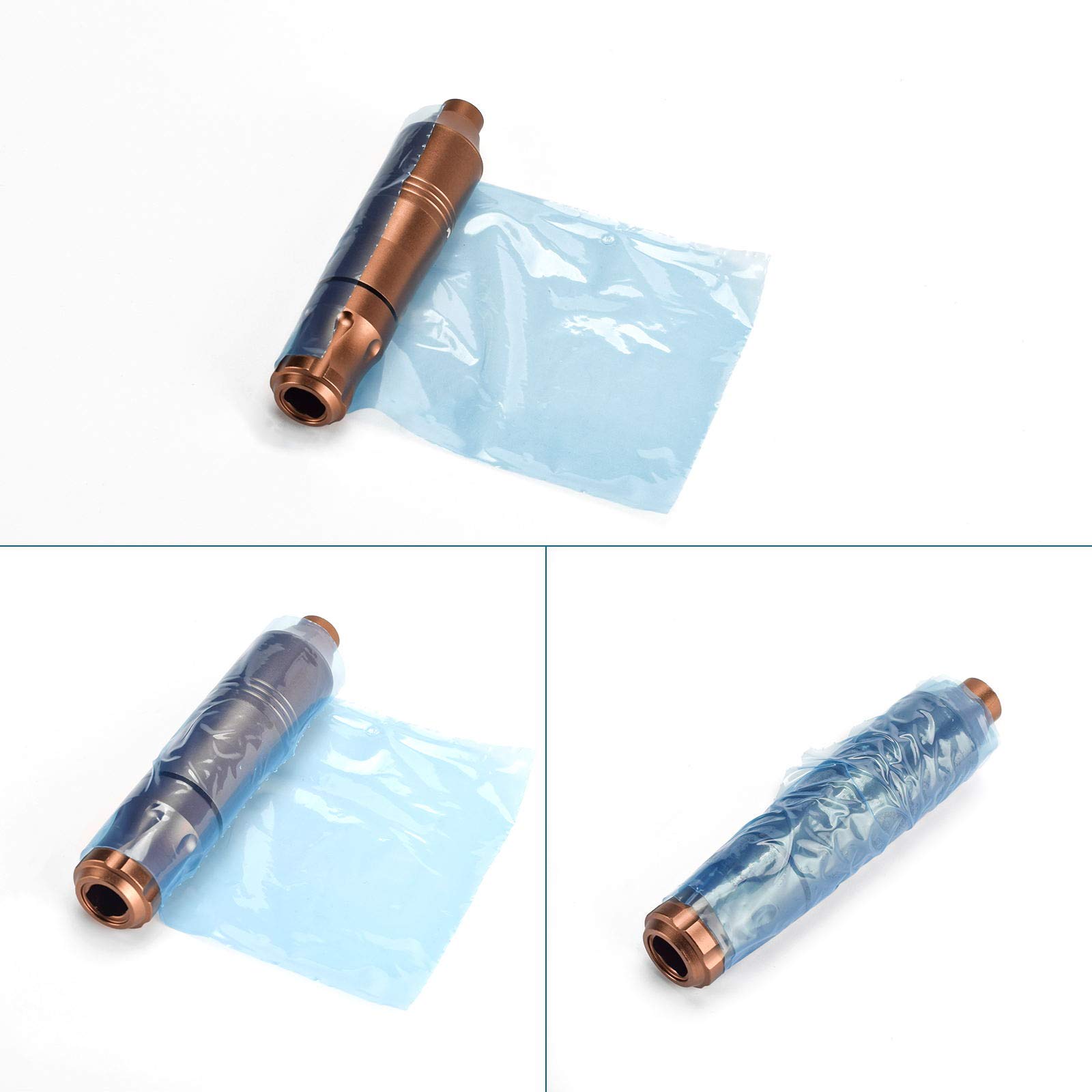 ATOMUS 1200PCS / rullo Blu Pellicola antipolvere per macchinetta per tatuaggi Impugnatura Porta inchiostro Accessori per tatuaggi Strumento Pellicola protettiva Pinzette Strumento dentale
