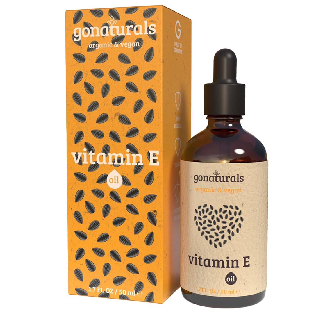 Pure Vitamin E Oil for Skin & Hair - 100% Natural & Organic Face Oil, Ideal for Scars, Blemishes, Wrinkles & Dry Skin - Antioxidant-Rich Vitamin E Oil for Hair Growth & Skin Hydration, 50ml