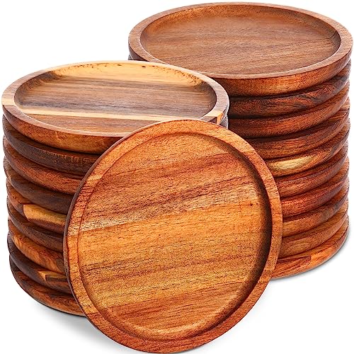 Gejoy 20 Set Acacia Wood Dinner Plates Round Wooden Charger Plates 6 Inch Serving Tray Lightweight, Unbreakable Natural Dinnerware Dishes for Steak, Snack, Dessert, Cake(Height 0.59 in) Gejoy 20 Set Acacia Wood Dinner Plates Round Wooden Charger Plates 6 Inch Serving Tray Lightweight, Unbreakable Natural Dinnerware Dishes for Steak, Snack, Dessert, Cake(Height 0.59 in)