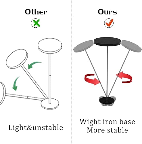 Miniatura 6 de Mesa de bebidas, pedestal redondo con base pesada, lado negro, moderno, cóctel, Martini, mesa decorativa prémium para sofá, silla, sala de estar,