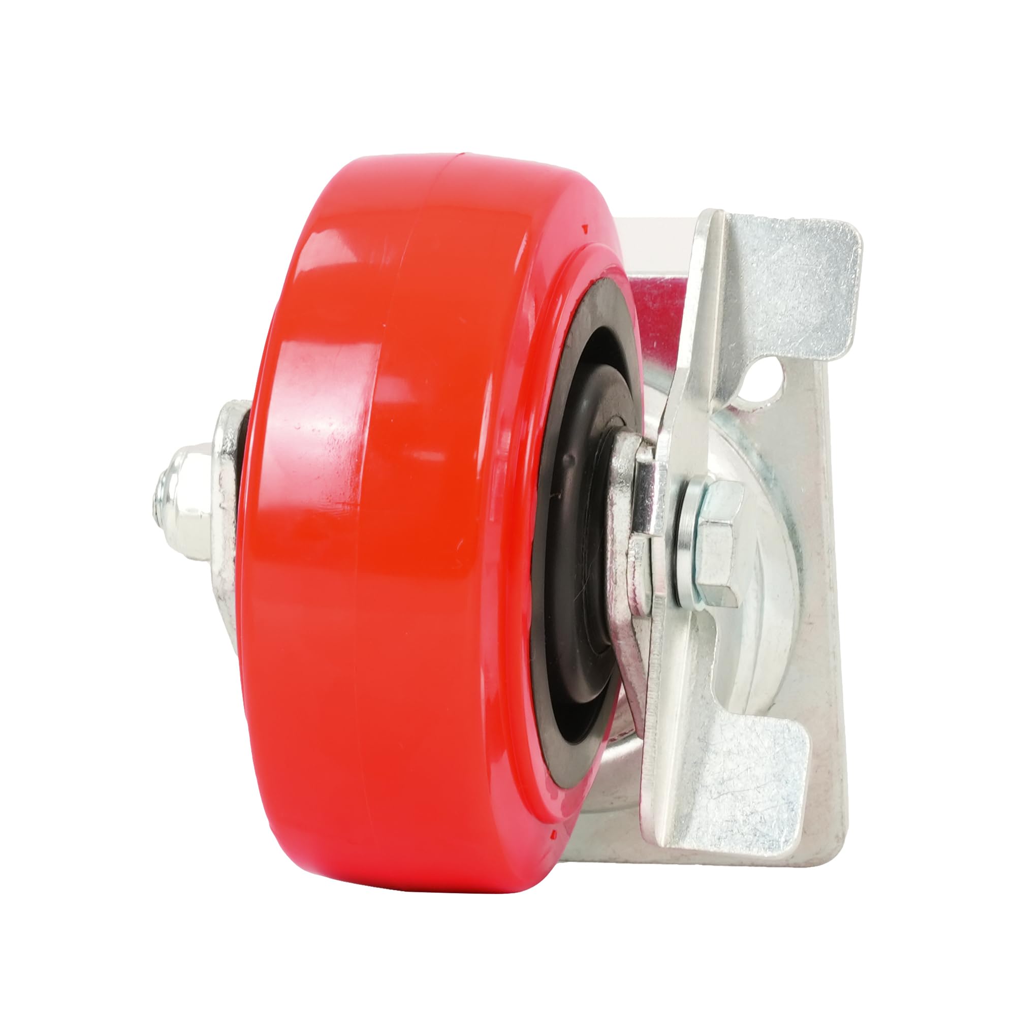 Klutch 5in. Polyurethane Swivel Caster with Brake, 660-Lb