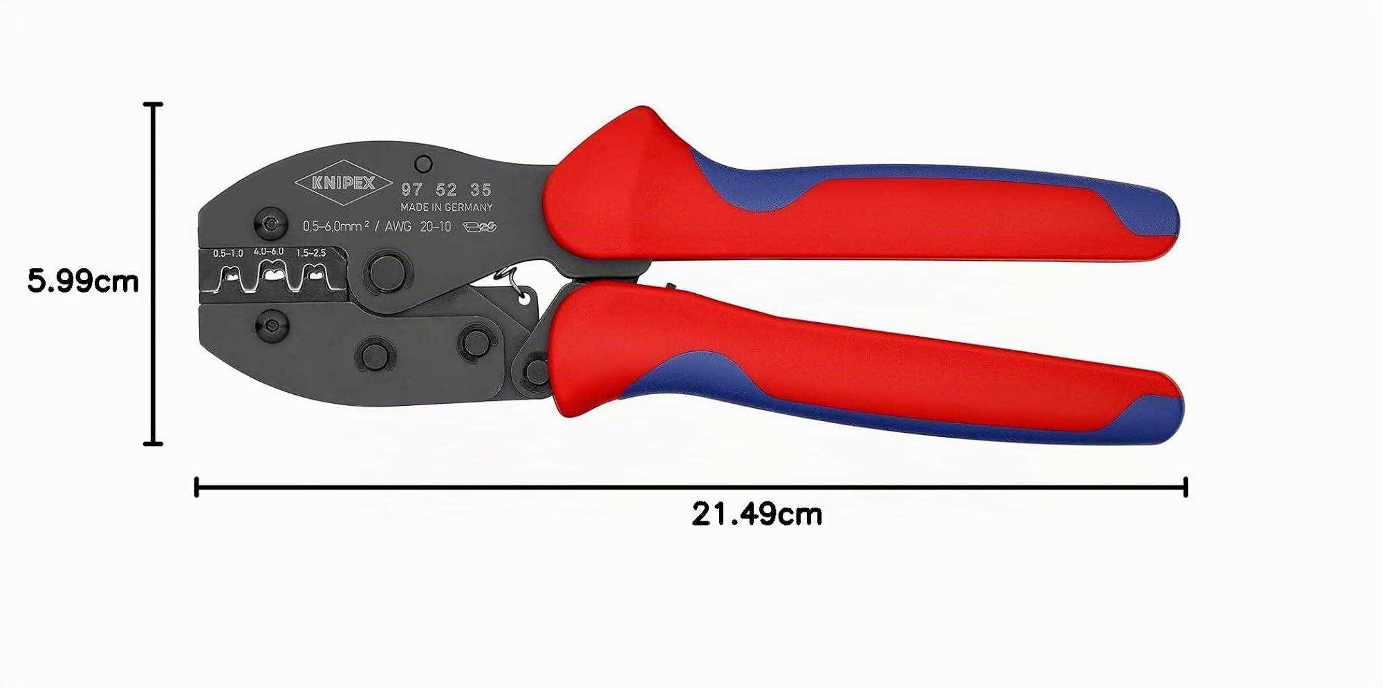 Knipex PreciForce Pince à sertir avec poignées multimatières 220 mm, 97 52 35