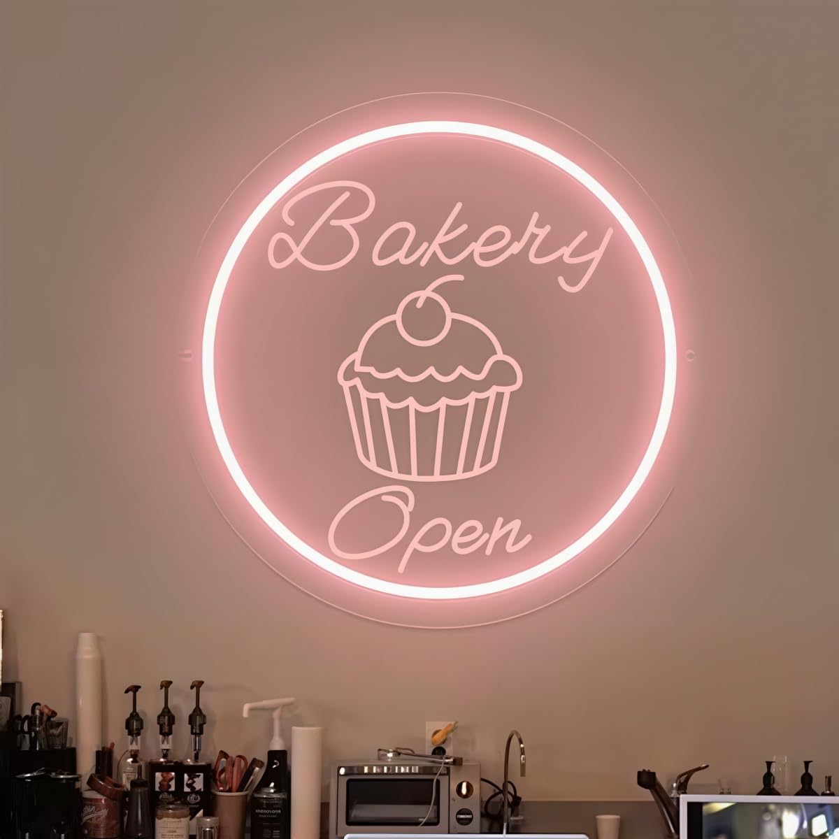 Bakery Open Neon Sign for Wall Decor Light Up Signs Led Neon Lights for Bakery Cake Dessert Food Shop Canteen Restaurant Coffee Bar Business Decoration