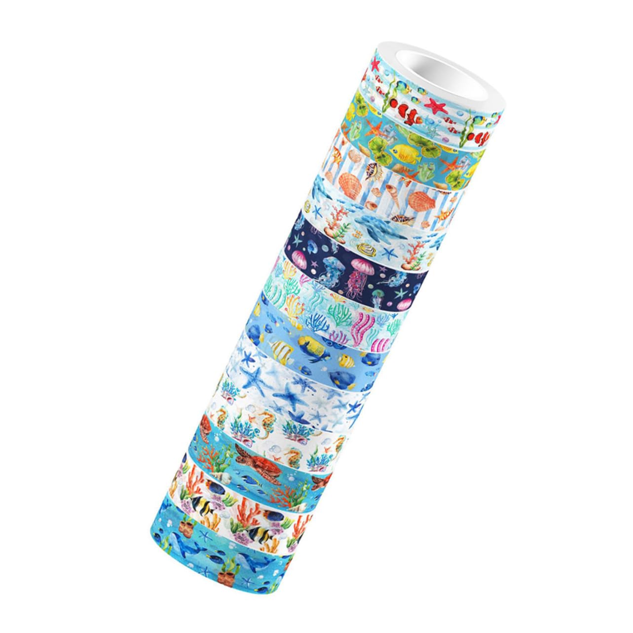 SEWACC 5piezas Conjunto De Cinta Washi De Vida Marina De Cinta Decorativa Transparente y Adhesiva Para Manualidades Diarios y Planificadores Para Niño Niña y Adultos