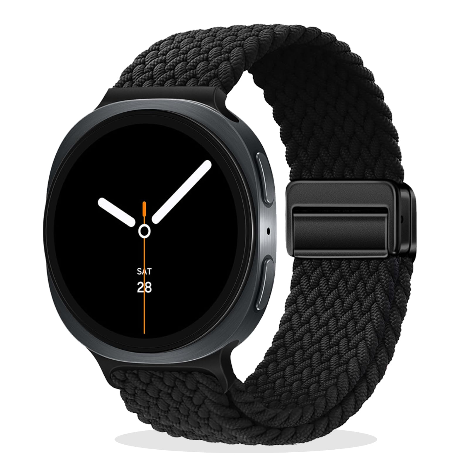 ZXgomg Magnetic Braided Strap Compatible with Samsung Galaxy Watch 8 Strap 40mm 44mm/Watch 8 Classic 46mm Men Women, No Gap One Click Nylon Elastic Sport band for Samsung Galaxy Watch8 Classic