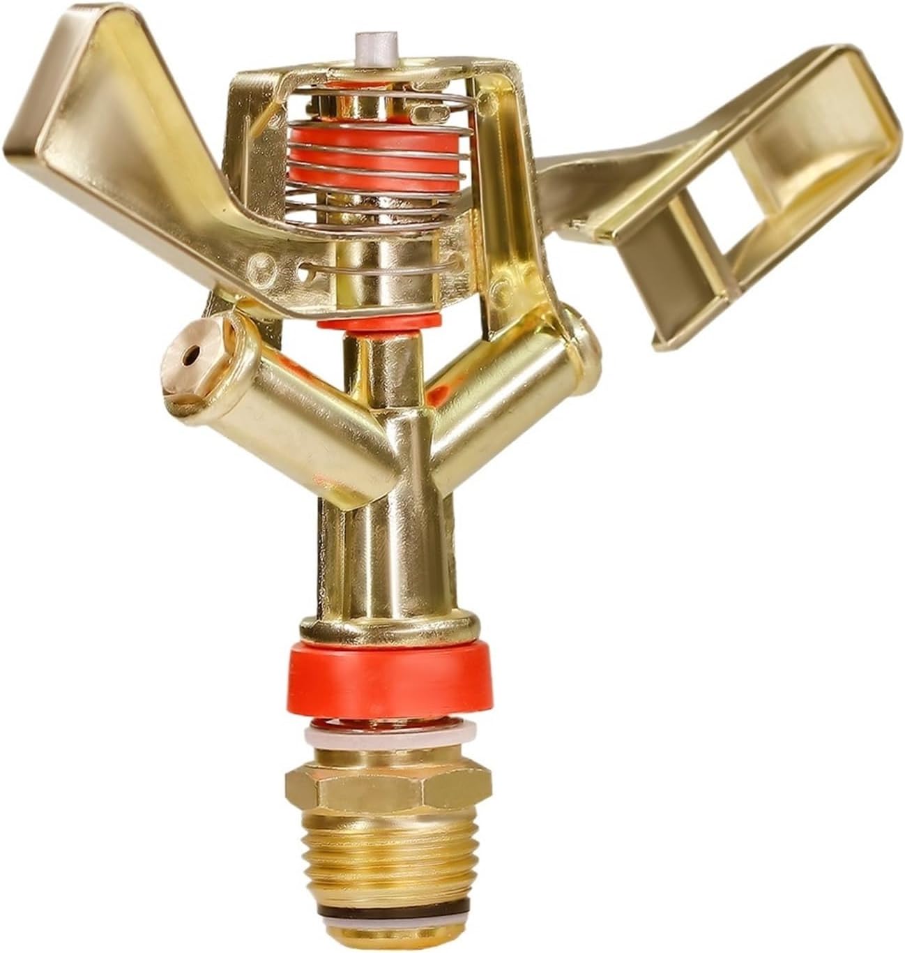 1/2" 3/4'' Male Thread Metal Pulsating Sprinkler Zinc Alloy 360° Rocker Arm Water Sprayer Nozzle for Greenhouse Garden Watering(1PCS-3l4 inch)