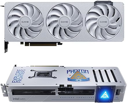 GUNNIR Intel Arc B570 Photon 10GB GDDR6 Graphics Card, 2670 MHz Boost 3x DP 2.1 + HDMI 2.1 | PCIe 4.0 x16 Triple-Fan Cooling, 4K/8K Ready, RTX 4060 CompetitorBlack B570 Photon 10GB GDDR6 - White