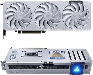 GUNNIR - Tarjeta gráfica Intel Arc B570 Photon 10GB GDDR6, 2670 MHz Boost (3x DP 2.1 + HDMI 2.1 | PCIe 4.0 x16) refrigeración de triple ventilador, listo para 4K/8K, RTX 4060 Competitor (negro) (B570