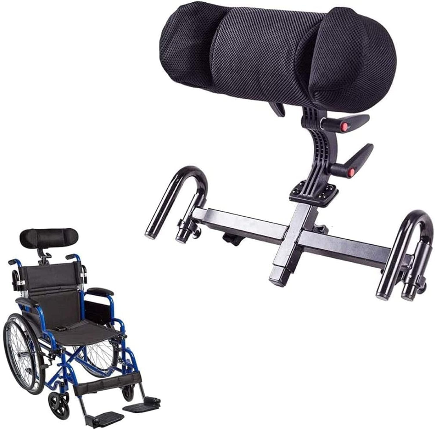 Appui-tête universel pour fauteuil roulant et chaise de pot mobile polyvalent