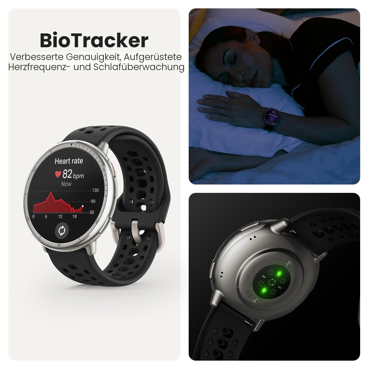 Amazfit Active 2 Smartwatch 44mm, GPS-Karten mit Richtung, Fitness-Tracker, 10-Tage-Akku, Schlafüberwachung, 160+ Sportmodi, wasserabweisend, für Android & Apple iPhone, schwarzes Silikon