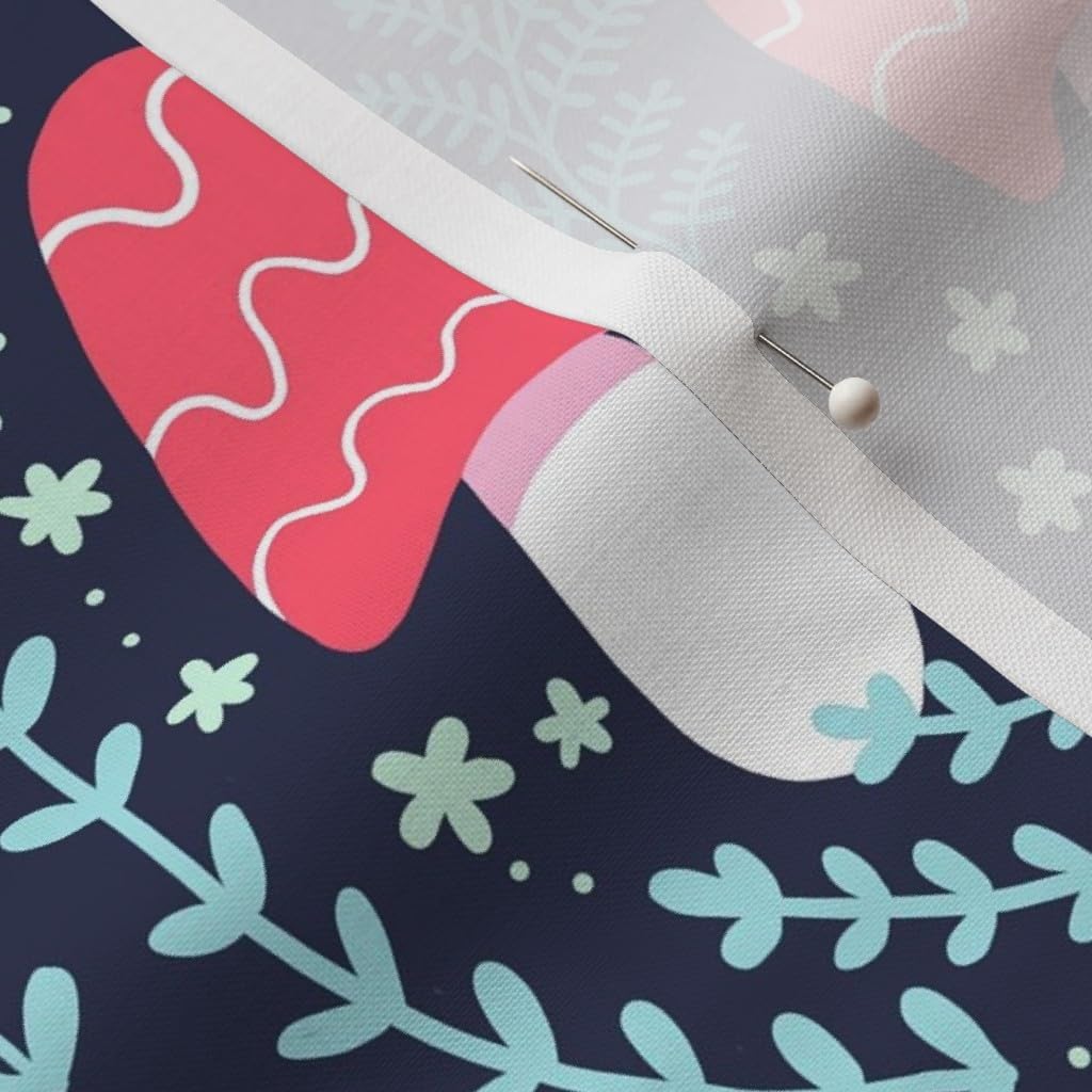 Spoonflower Fabric - Leaves Frog Mushrooms Toad Toadstools Woodland Floor Red Toadstool Printed on Petal Signature Cotton Fabric by The Yard - Sewing Quilting Apparel Crafts Decor