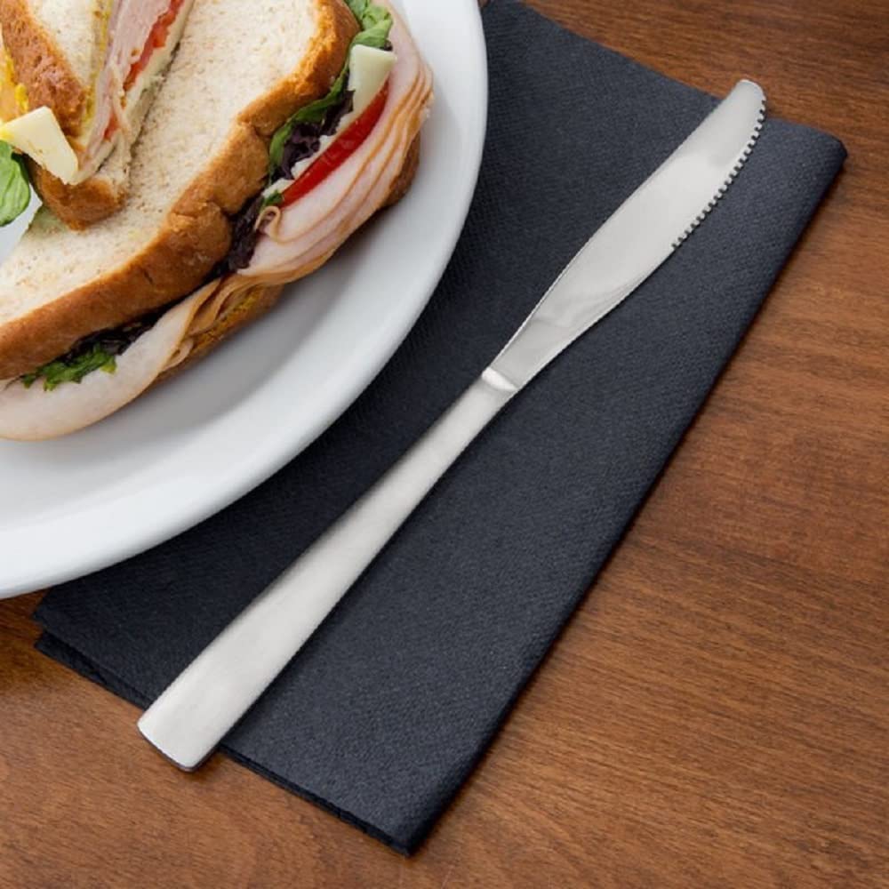 TrueCraftware- Set of 12 Stainless Steel Esquire Dinner Knife- Stainless Steel Silverware Flatware Cutlery Kitchen Tableware Set for Home and Restaurant Butter Knife Spreader Table Knives