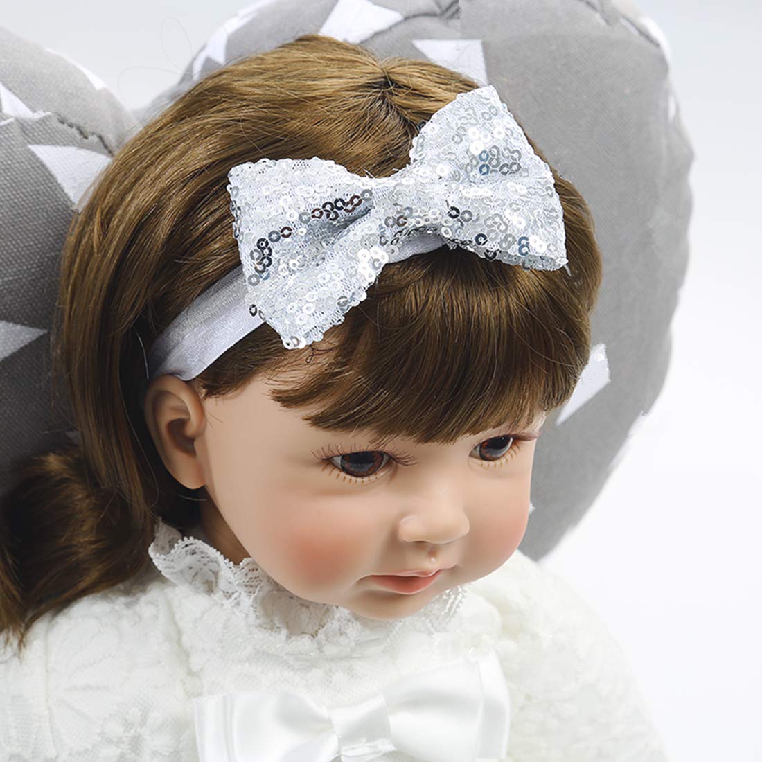 OAISNIT Baby Girl Mary Jane Flats Sparkly Soft Infant Princess Dress Crib Shoes with Headband