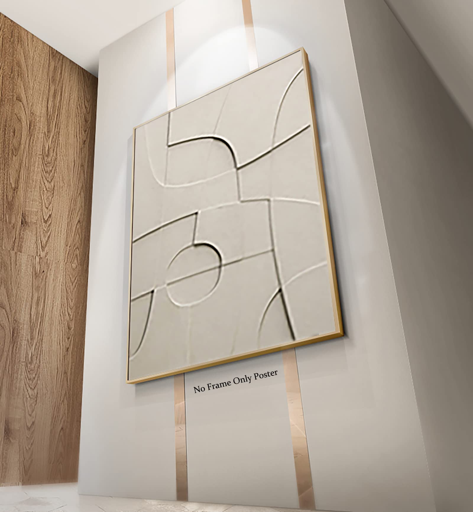 BACKYMRJCART Lienzo Abstracto Blanco Y Negro – Arte De Pared Gris Neutro Para Sala De Estar – Cuadros Modernos De 16 X 24 Pulgadas X 3 Pulgadas, Sin Marco