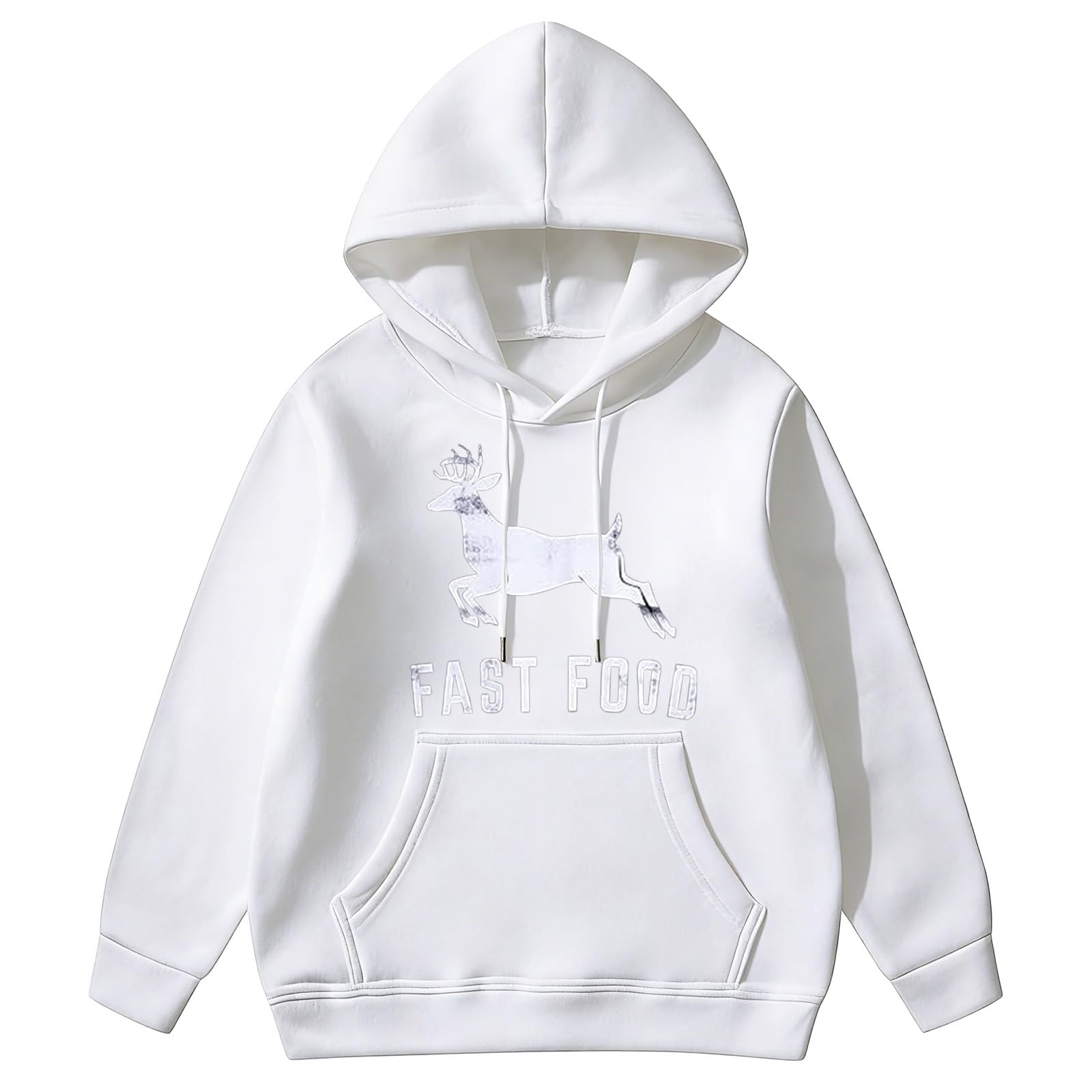 Sudadera con capucha para hombre estilo americano blanco L de invierno 5
