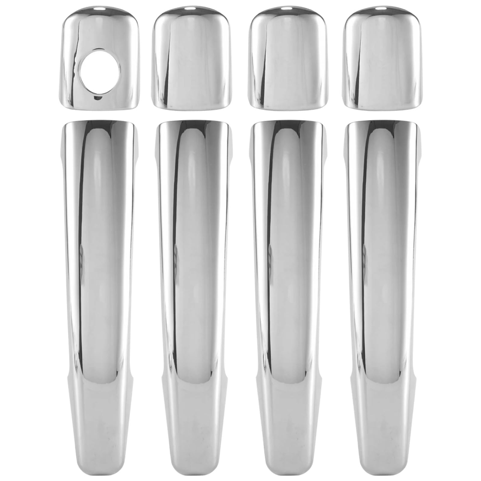 KEDFBTS Car Outer Handle Compatible with Peugeot for 207 2006 2007-2010 for 308 2008 2009 2010 for 407 2004 2005-2010 Chrome Door Handle Cover Trim