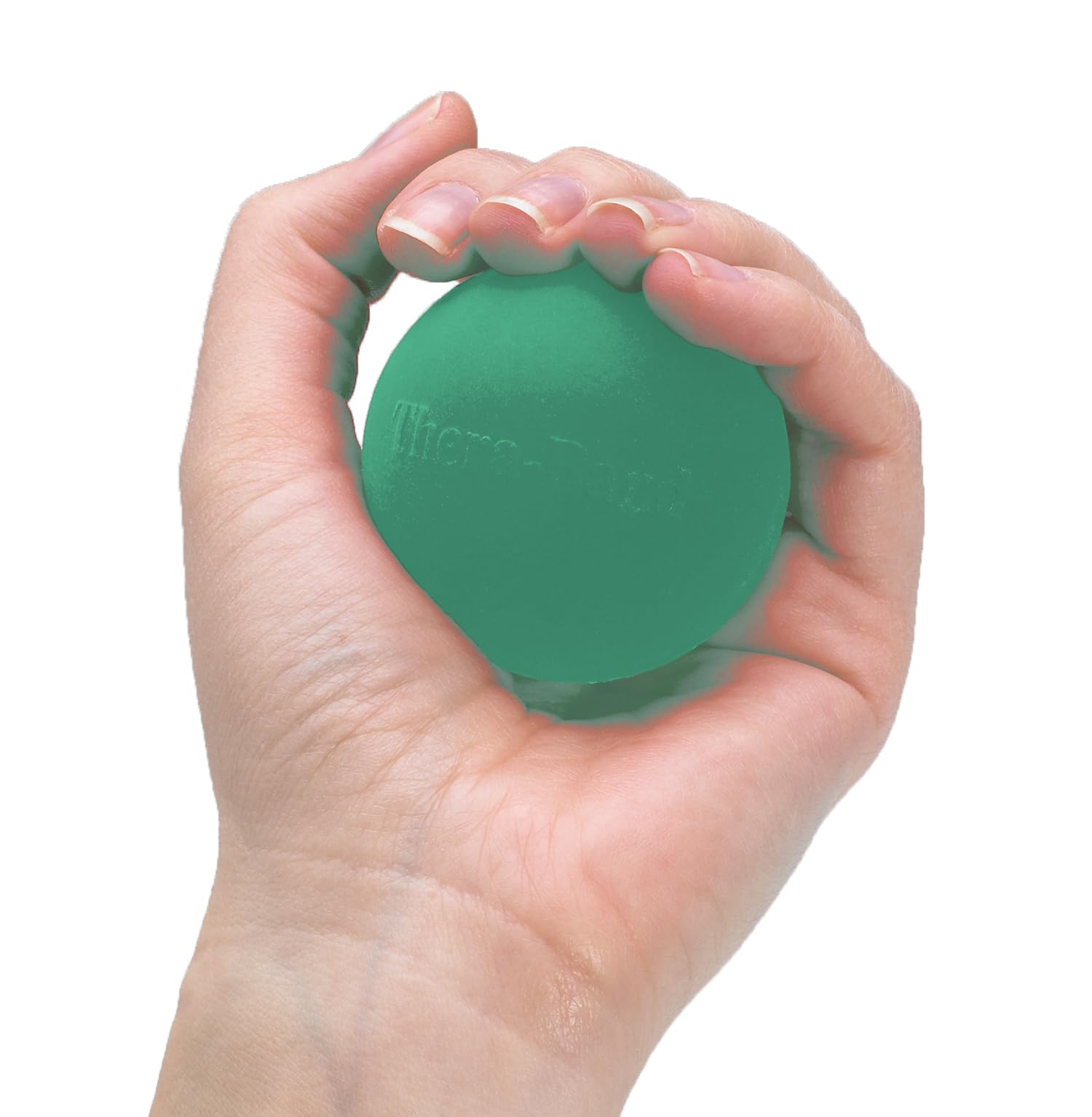 TheraBand Hand Exerciser, Stress Ball For Hand, Wrist, Finger, Forearm, Grip Strengthening & Therapy, Squeeze Ball to Increase Hand Flexibility & Relieve Joint Pain, Green, Medium