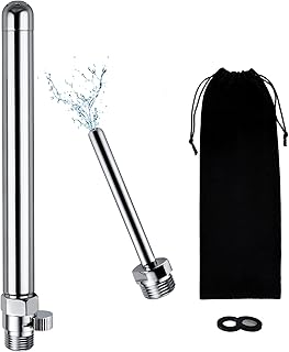 Shower Enema Kit, Shower Douche Nozzle Cleansing System with Water Control Valve for Men and Women Portable Cleaning (Polished Chrome)