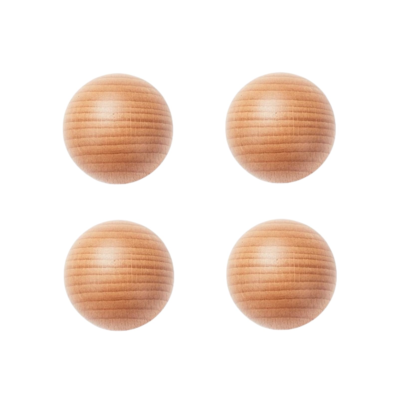 ITTRUH Round Wood Drawer Knobs,4Pcs Solid Wardrobe Door Cabinet