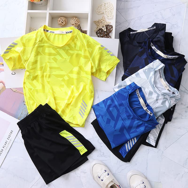 Image of Boys Summer Clothing Sets Kids Outfit Set Camouflage Short Sleeve T-Shirt+ Shorts Sportswear 3-13Years