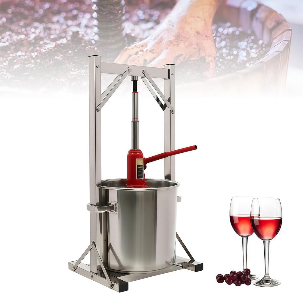 Presse à vin de fruits, presse à vin hydraulique manuelle en acier inoxydable, machine à jus, équipement de fabrication de vin pour la maison et les restaurants