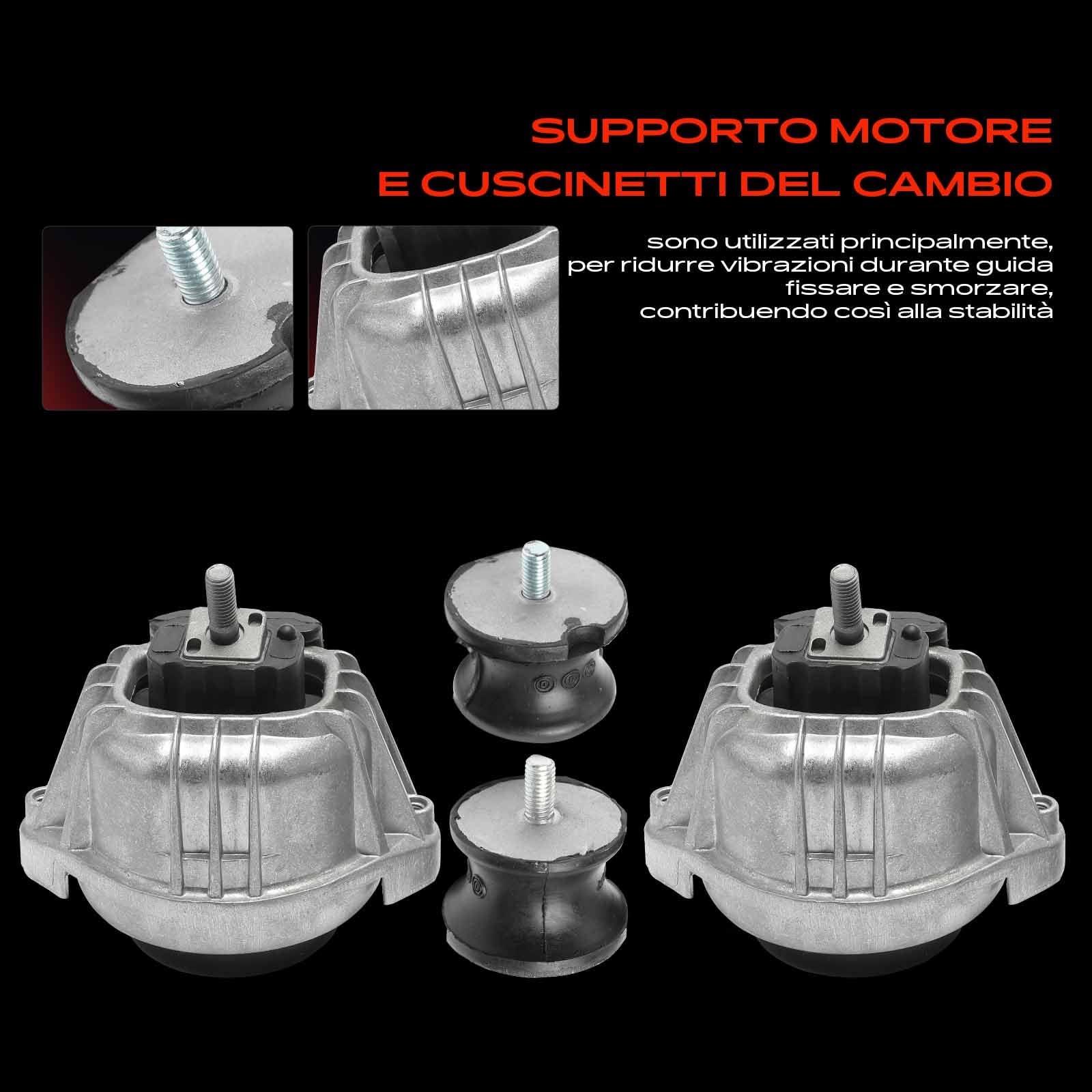 Frankberg Set di 4 supporti motore e cambio anteriori 6799331 | Compatibile con: Serie 1 Cabrio E88, Z4 R.o.a.d.s.t.e.r E89, Serie 1 Coupé E82, Serie 3 Coupé E92, Serie 3 Touring E91