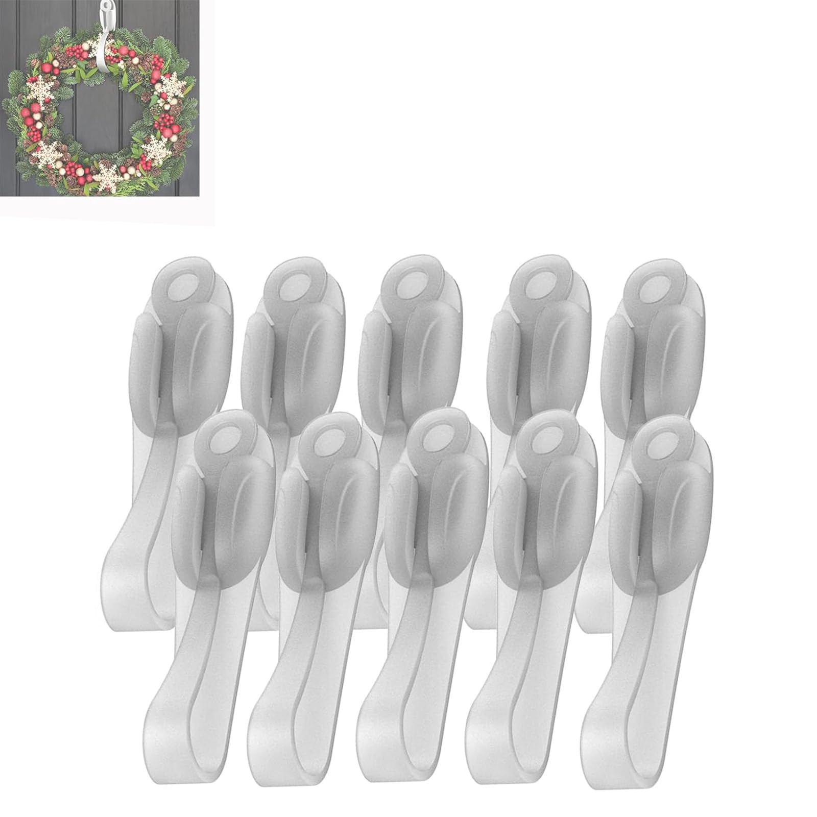Llelemamo Transparent Wall Mounted Punch-Free Adhesive Removable Cord Holder Organizer, Command Cord Bundlers For Garland, Cord Organizer, No Tools Cord Bundlers For Hanging Electrical Cables (10Pcs,)
