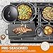 Bruntmor Camping Cooking Set of 7. Pre Seasoned Cast Iron Pots and Pans Dutch Oven with Lids for Outdoor Comefire. Grill Cookware Skillet Sets with Storage Box