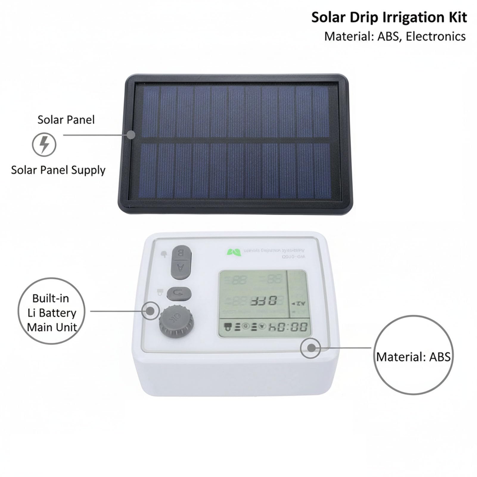 Haofy Kit D'irrigation Solaire Goutte à Goutte, Système D'arrosage Automatique Intelligent avec 2 Pompes 20 Pots pour Balcon Jardin Patio