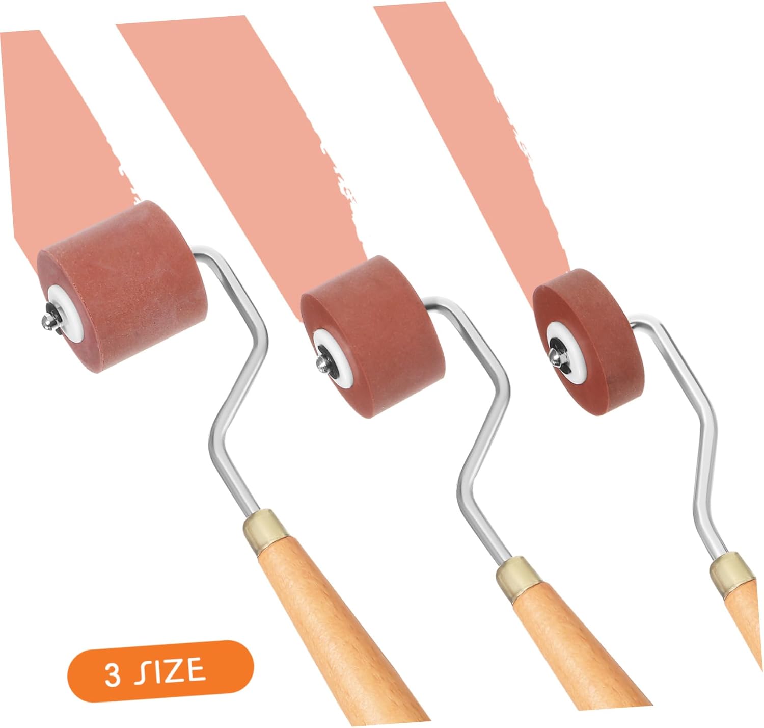DOITOOL 3pcs Printing Brayers Crafting Glue Roller Roller Brush Gluer Set for Stamping and Printmaking