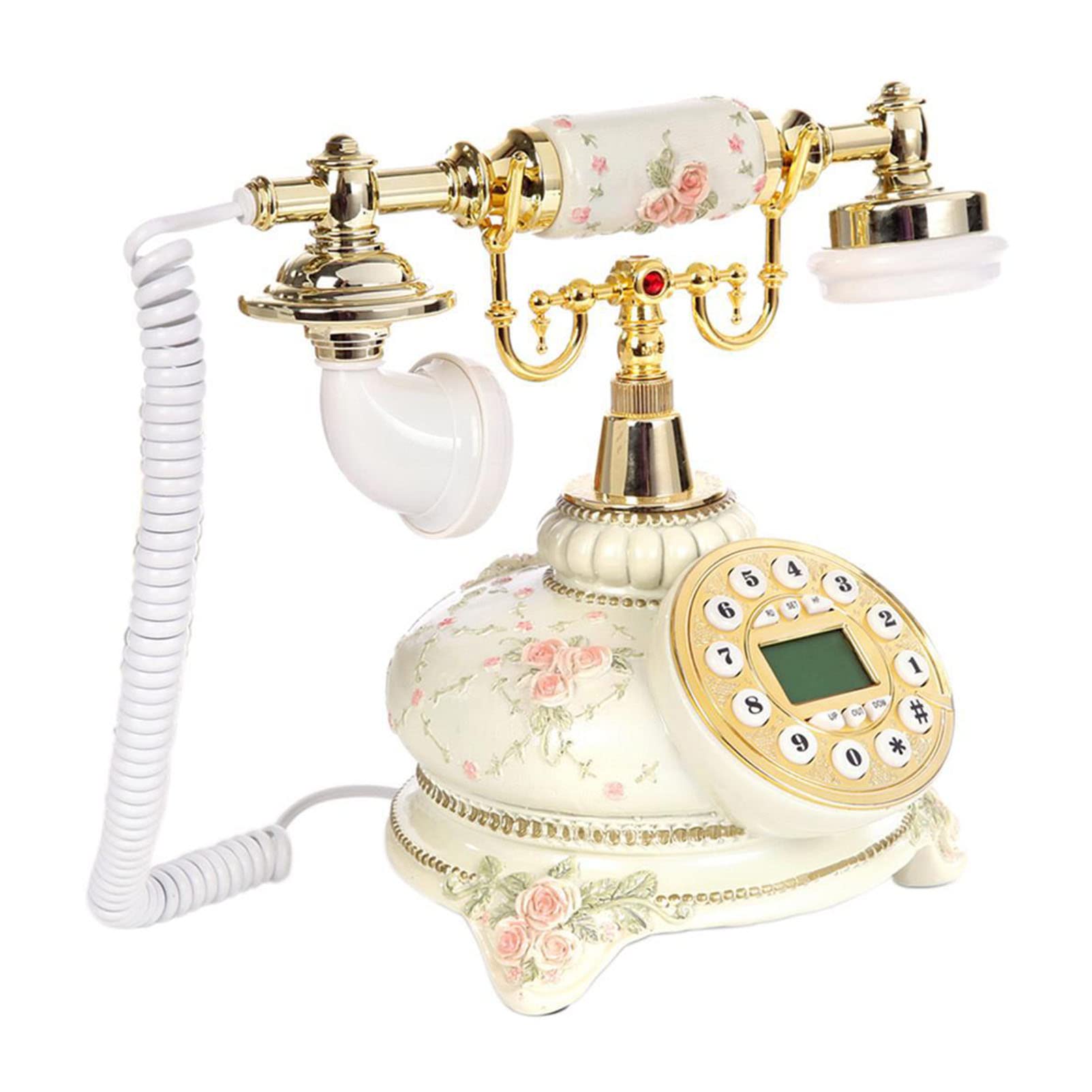 Retro Vintage Telefon stacjonarny Europejski Styl Telefon Przycisk Tarcza Dekoracyjny Telefon stacjonarny do Domowego Biura Kawiarni Bar