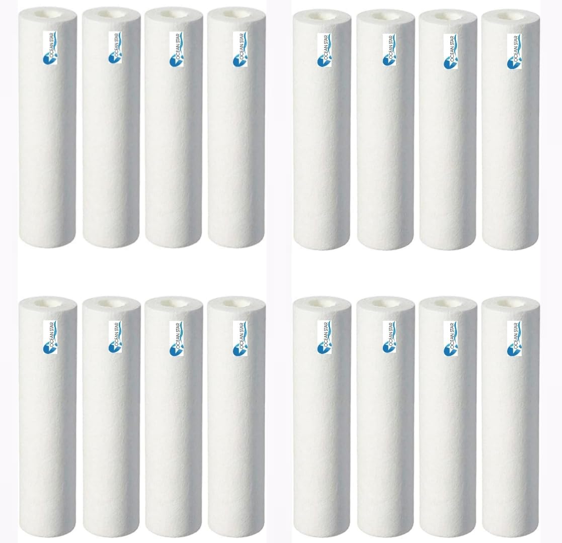 OCEAN STAR TECHNOLOGIES Filter Candle | Pp Spun Cartridge Pre Filter | 5 Micron Pre Filter 10" Pp Spun Filter All Type Ro Water Purifier In 9 Ltr To 25 Ltr Pcs(10 Inch) Pack Of (16)