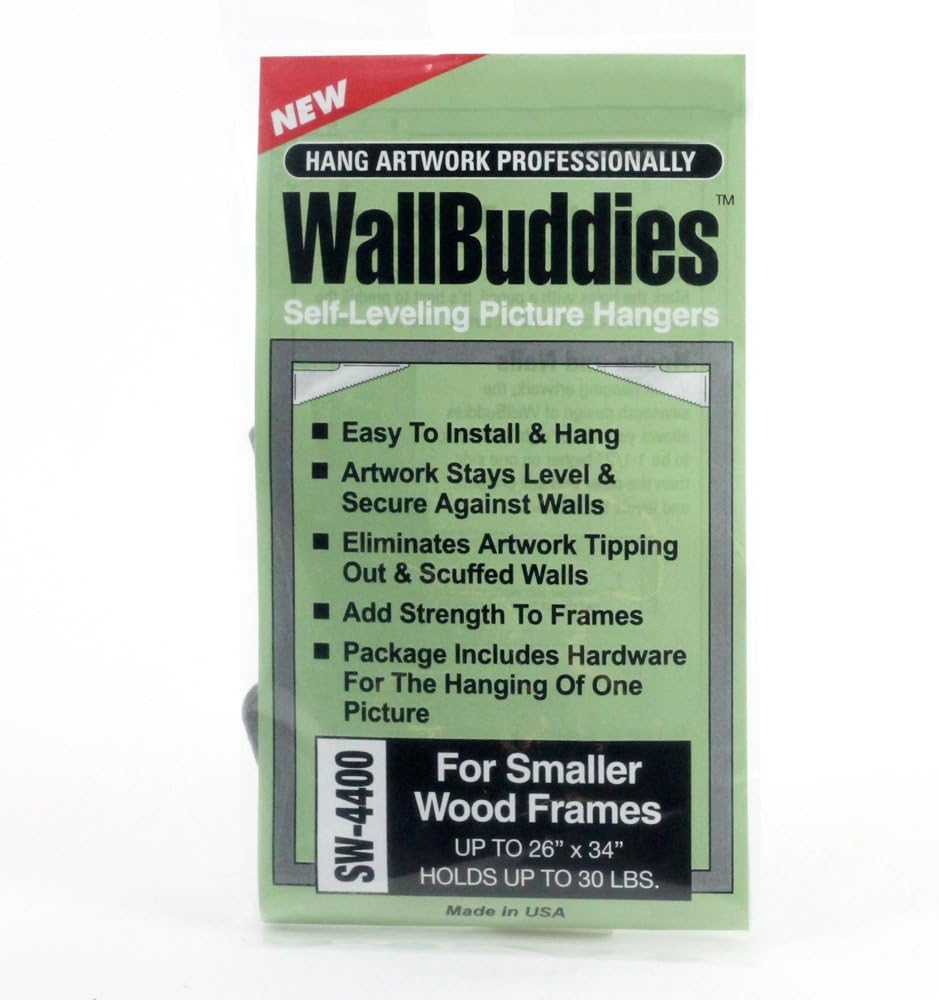 Wall Buddies Hanger for Small Wood Picture Frames - Set of 3