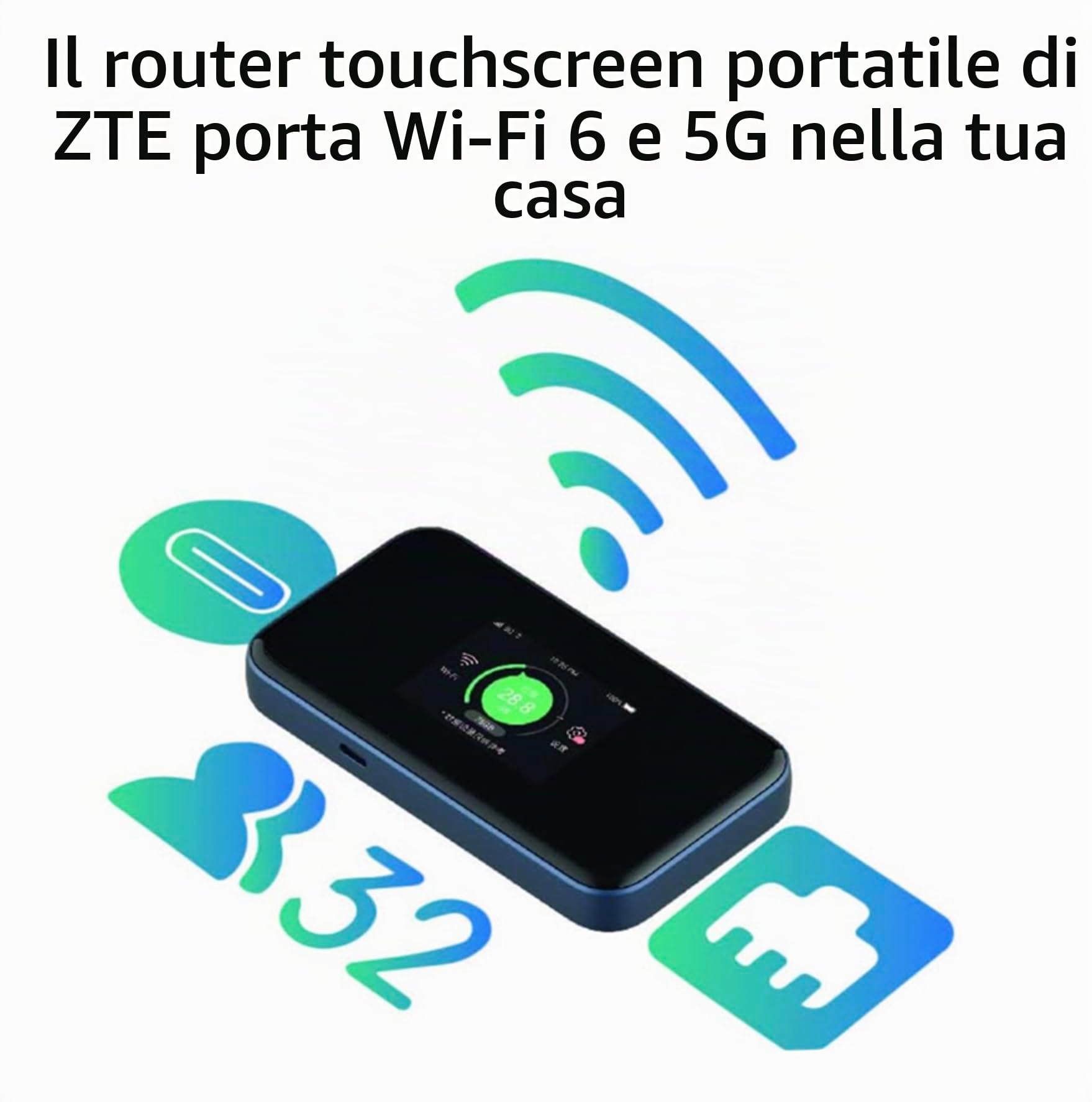 Zte Mu5001 Hypermobile 5g Router - 3.8 Gbps, WI-Fi 6, 4500mah, Touchscreen, Schwarz (mu5001)