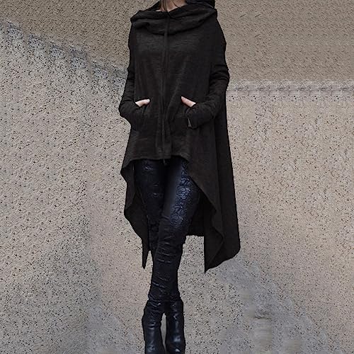 Kuluzego Womens Holiday Outfit Hoods Trench Outfits for Women Crew Neck Pleated Hooded Fall Winter Outfit 2025 T52