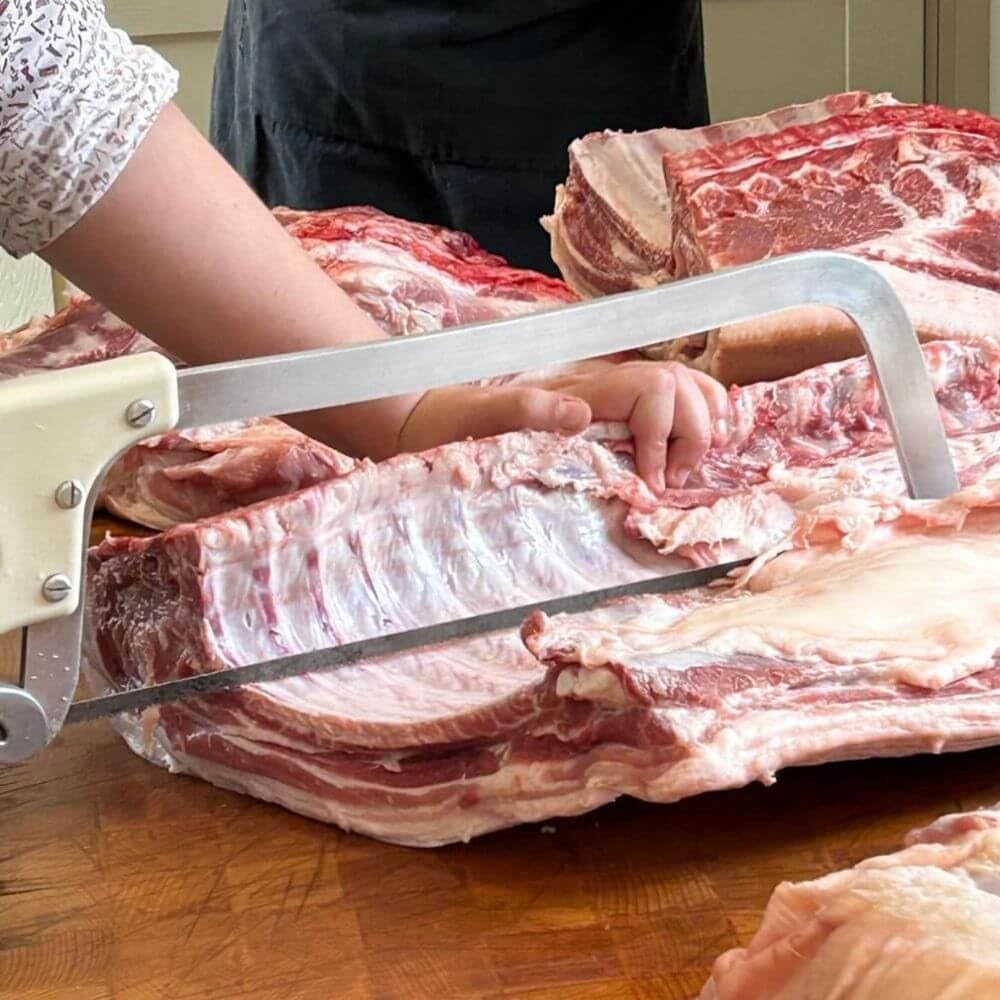 Scie de boucher professionnelle américaine, démontable inox 45 cm