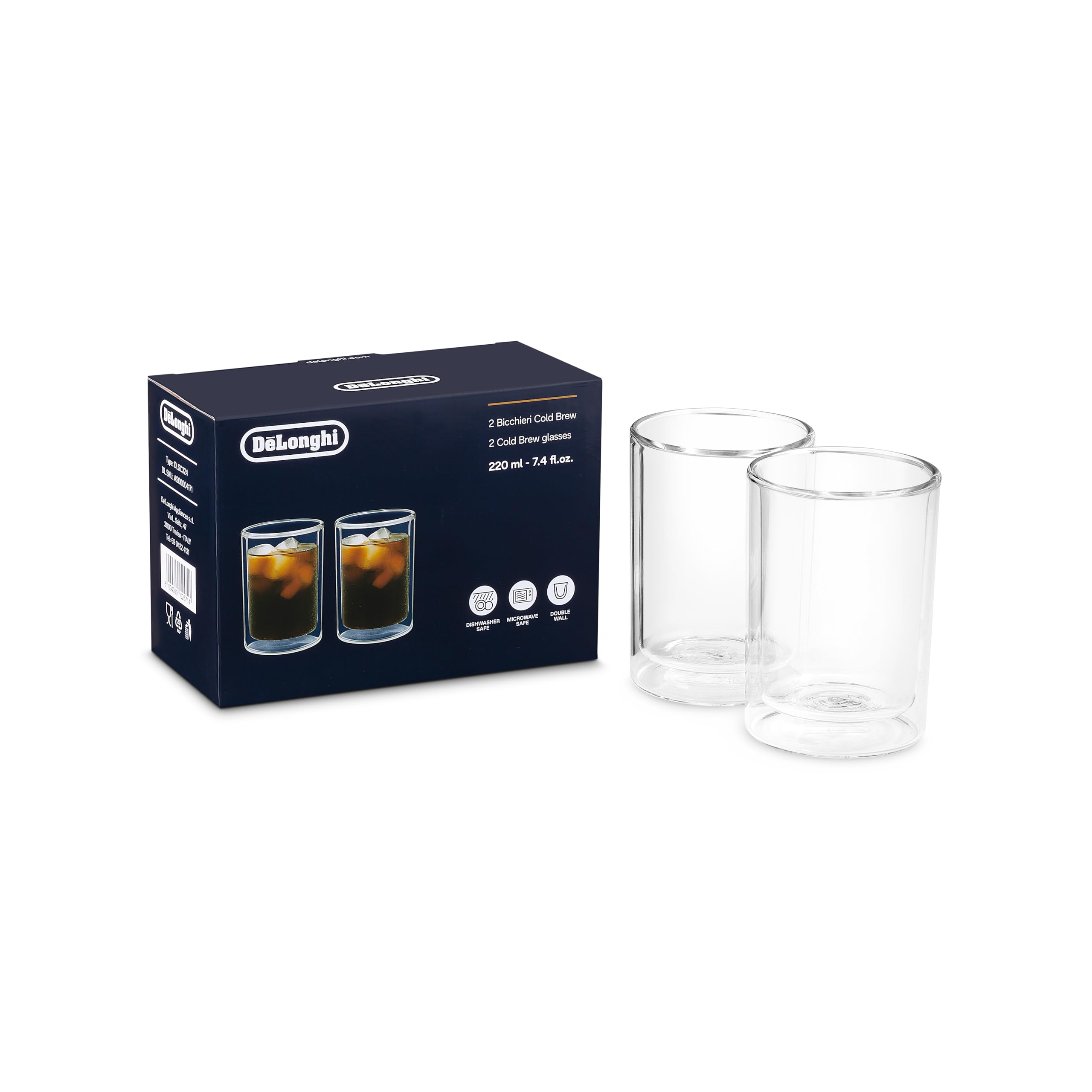 Amazon.com: De'Longhi Double Wall Cold Brew Glass Small, (7.4fl oz