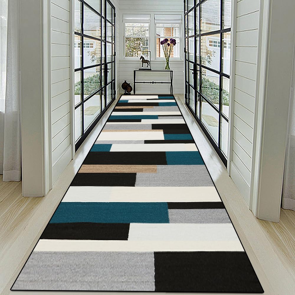Yinghesheng Tapis Couloir 100x120 Cm – Motif Feuilles Florales Multicolore, Antidérapant Lavable, Tapis Cuisine & Entrée