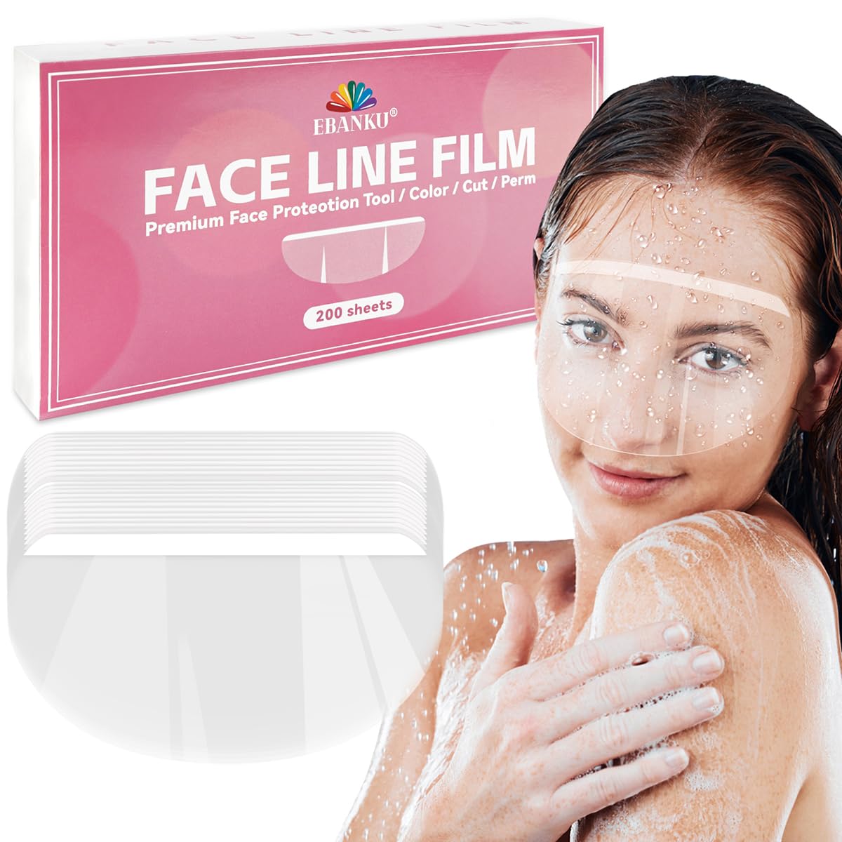 EBANKU 200 PCS Shower Face Eye Shields, Clear Eyebrow